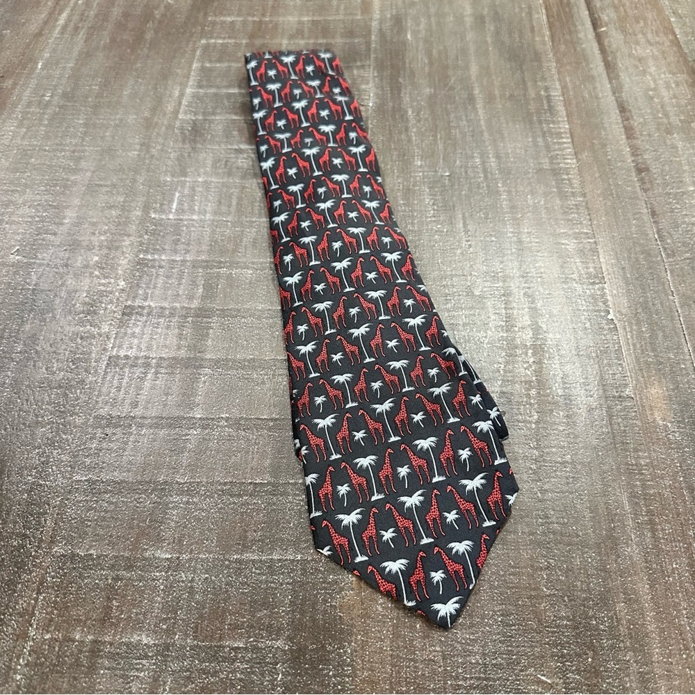 Hermès Giraffe Print Silk Tie